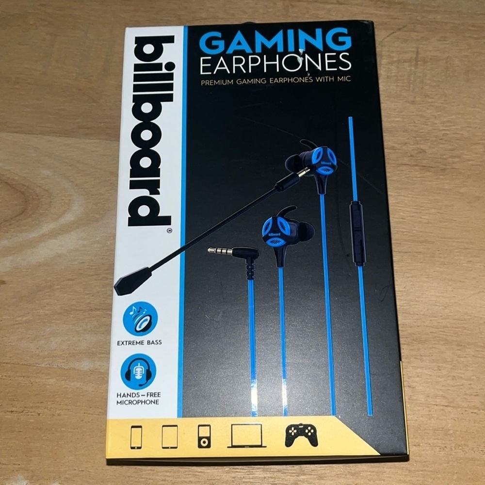 Gaming Earphones With Microphone - Blue